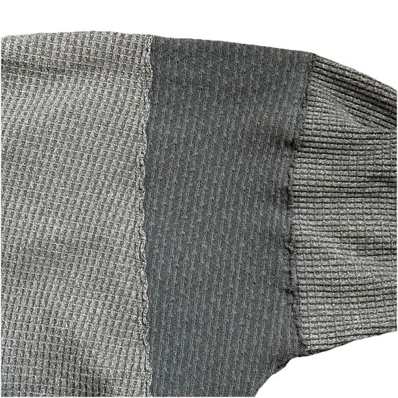 Free People We the Free Callisto Oversized Henley Waffle Top Washed Black Sz M - Picture 8 of 14